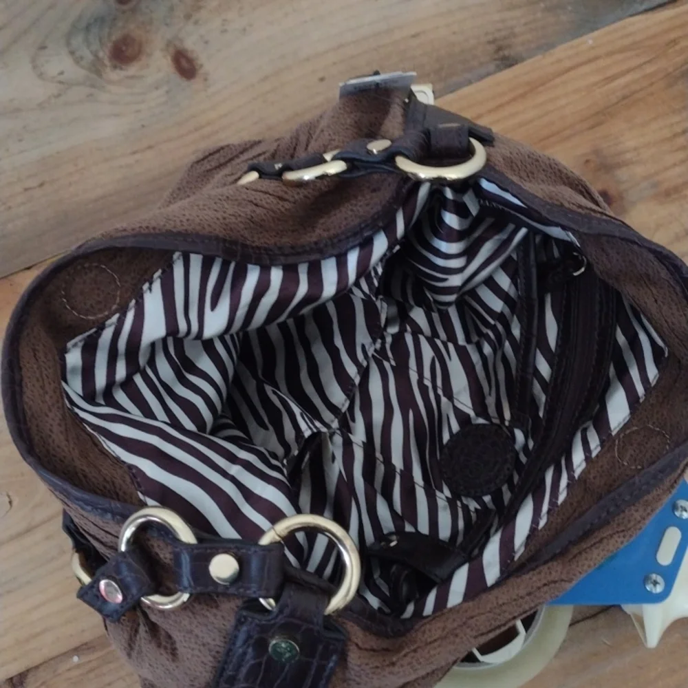 Dana Buchman Brown Hartsdale Hobo Handbag in Tan Saddle NWT